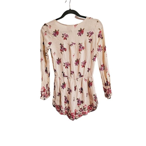 Mimi Chica Romper size Small floral cream long sleeve - Picture 2 of 8